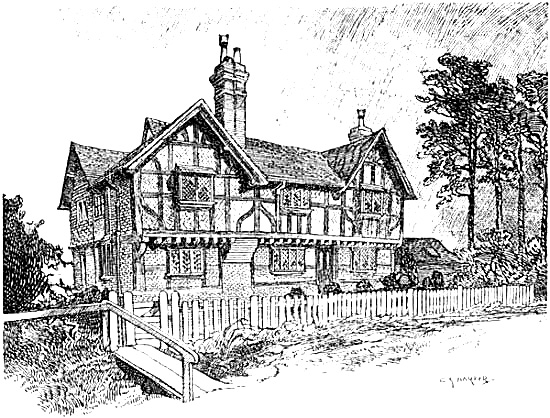 The Old Raven at Hook, drawn by Charles G. Harper circa 1906, showing the timber-framed Tudor coaching inn shortly after its closure